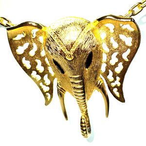 Celebrity NY,  Elephant head, Pendant Necklace, Animal jewelry, Elephant